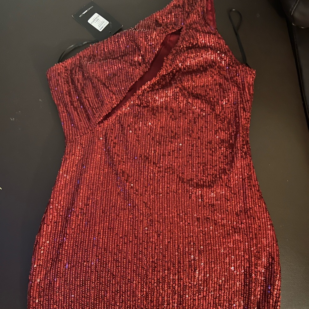 Large red  sequin fashion nova dress